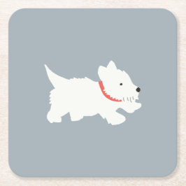 Izzie The Westie Underlägg Papper Kvadrat
