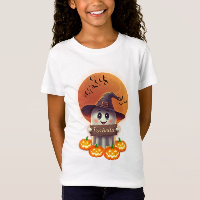 Izzy Ghost Halloween fest: Happy halloween T Shirt (Framsida)