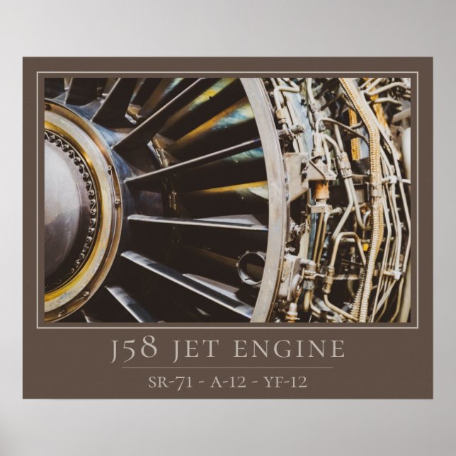 J58 Jet Engine - SR-71 Blackbird, A-12, YF-12 Poster (Framsidan)