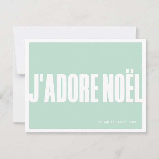 J’adore Noël Modern Julkort - Helgdag (Framsida)