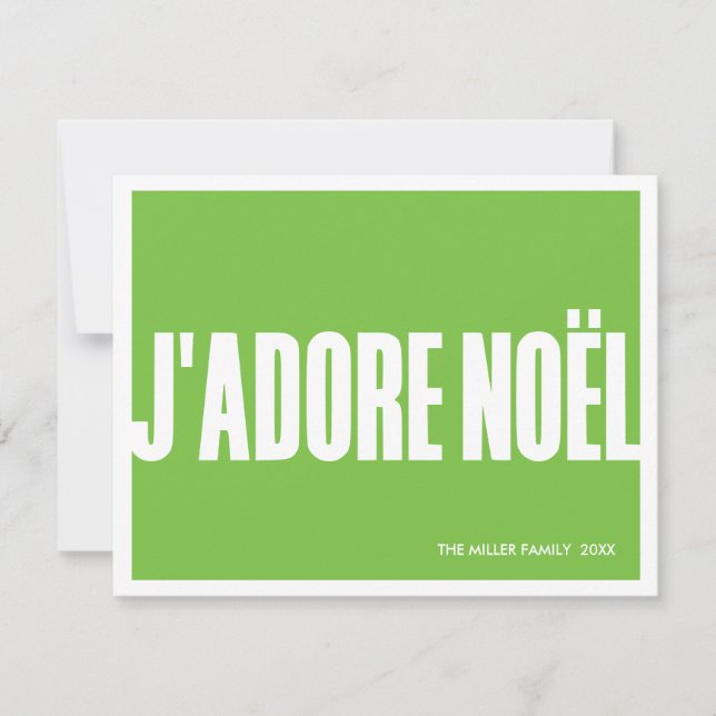 J’adore Noël Modern Julkort - Helgdag (Framsida)
