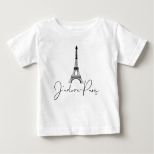 J' adore Paris Eiffel Torn Cute White T Shirt