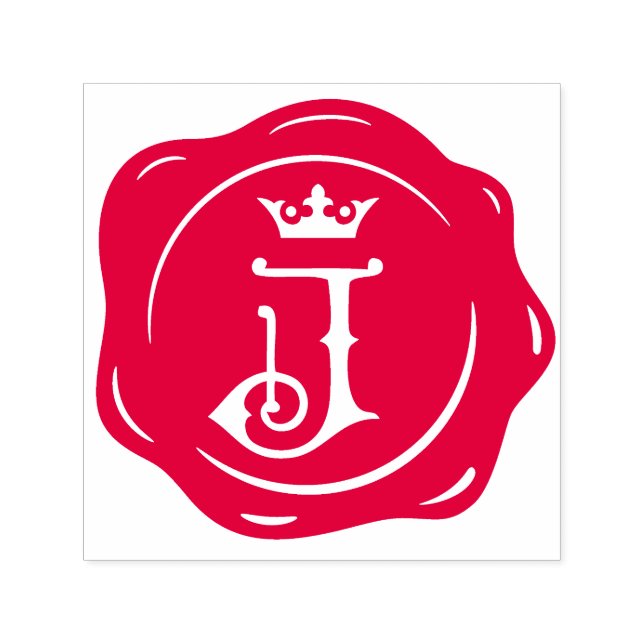 J - Antique Vax Seal Gothic Krona Initial Brev Självfärgande Stämpel (Design)
