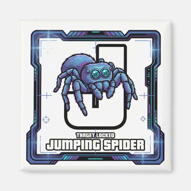 J är för Hoppande Spindel – GTA Stil ABC Lärande Magnet (Framsidan)