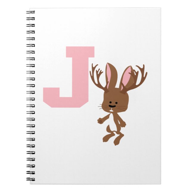 J är för Jackalope Anteckningsbok Med Spiral (Framsidan)