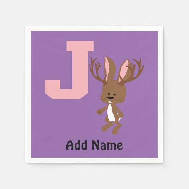 J är för Jackalope Pappersservett (Framsidan)