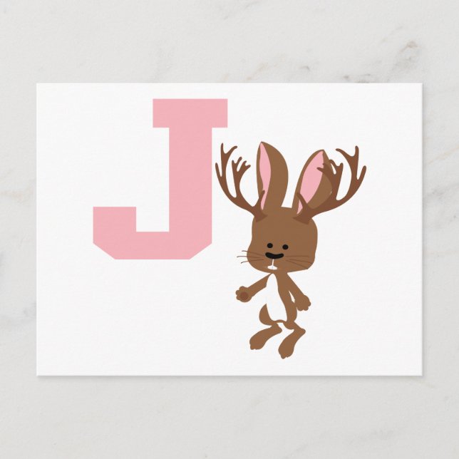 J är för Jackalope Vykort (Framsida)