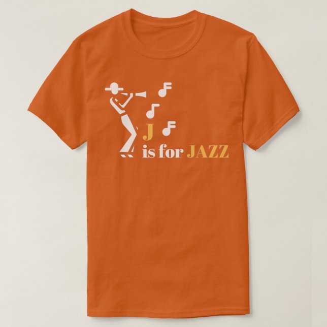 J är för Jazz White T Shirt (Design framsida)