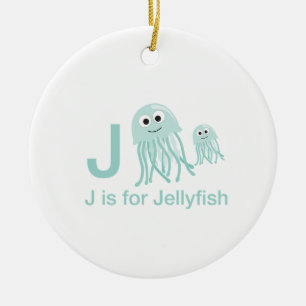 J är för Jellyfish Julgransprydnad Keramik