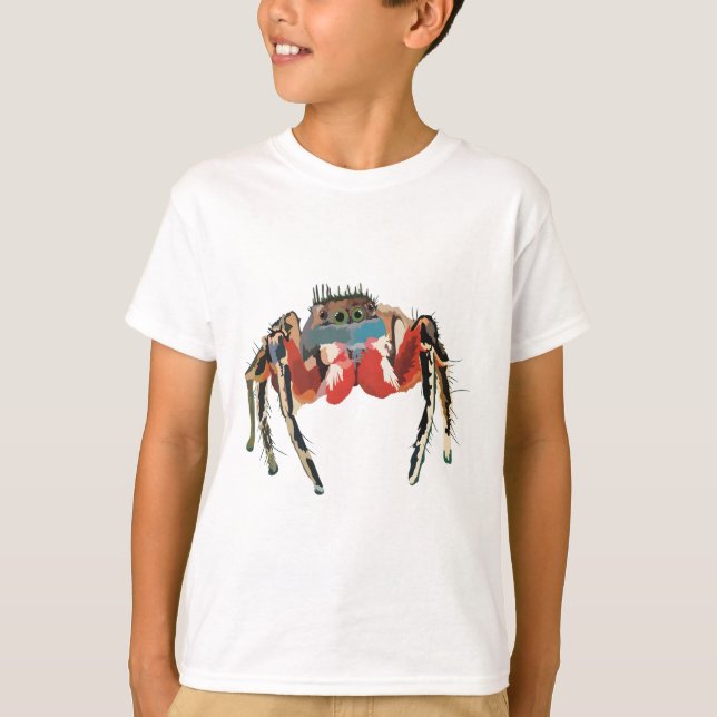 J är för Jumping SpiderJumping Spider Vibrant Salt T Shirt (Framsida)