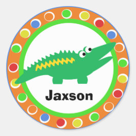 J är för Jungle Alligator Runt Klistermärke