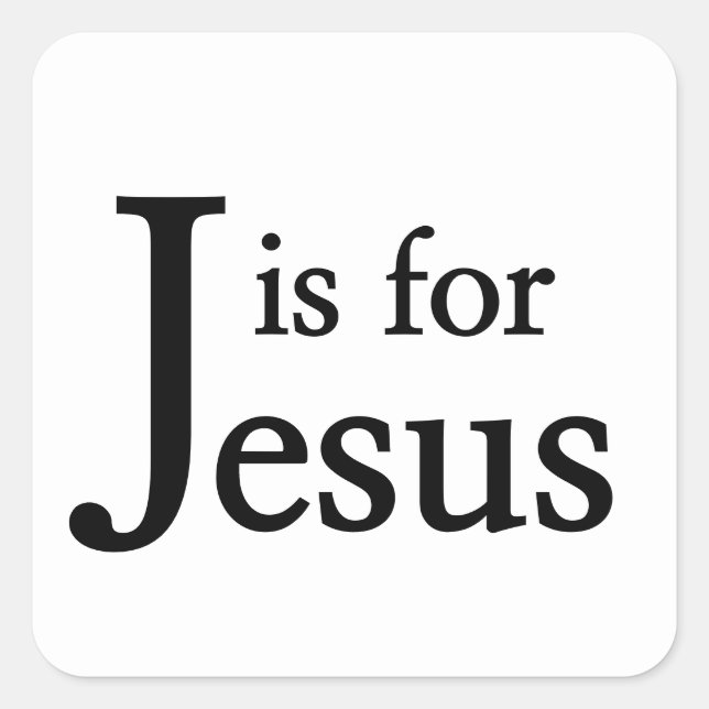 J är till Jesus Fyrkantigt Klistermärke (Framsida)
