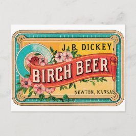 J. B. Dickey Birch Beer Newton Kansas Vintage Art Vykort