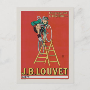 J.B. Louvet Bicycle Vintage affisch 1922 Vykort