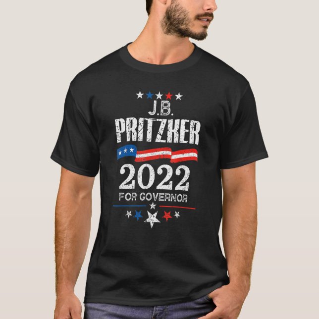 J B Pritzker Illinois guvernör Val 2022 Democ T Shirt (Framsida)