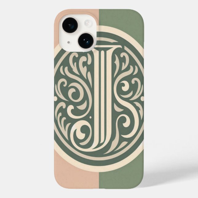 J Bokstav Anpassad iPhone Fodral – Stilrent Första (Baksida)