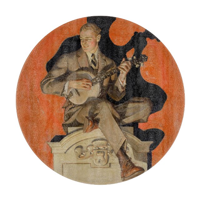 J.C. Leyendecker Banjo-spelare 1920 Art Deco Konst (Framsidan)