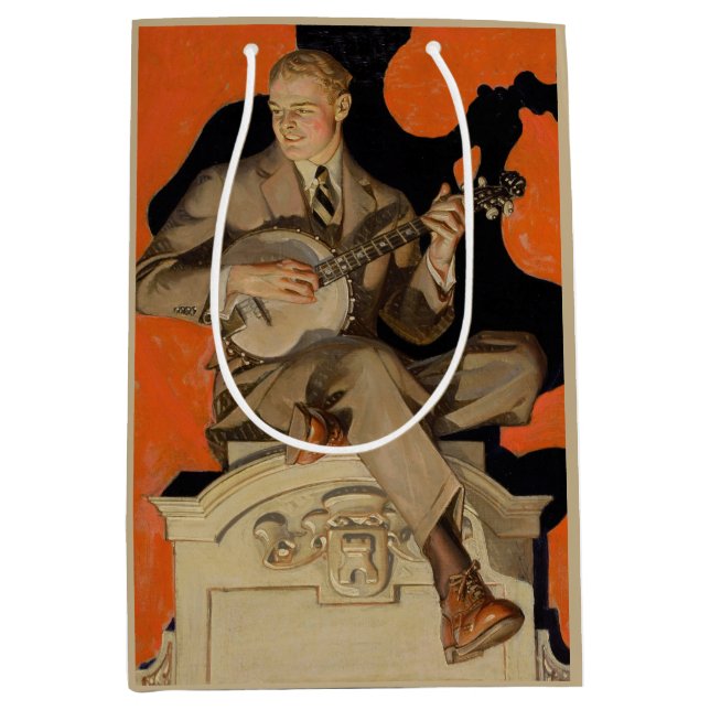 J.C. Leyendecker Banjo-spelare 1920 Art Deco Konst (Framsidan)