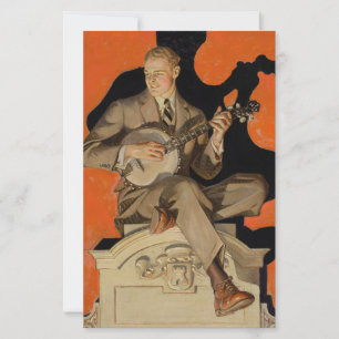 J.C. Leyendecker Banjo-spelare 1920 Art Deco Konst