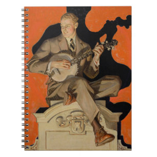 J.C. Leyendecker Banjo-spelare 1920 Art Deco Konst Anteckningsbok