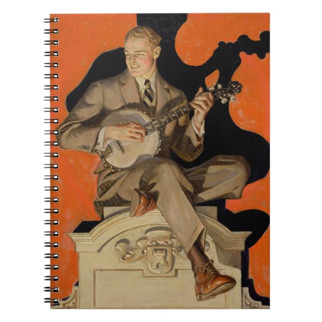 J.C. Leyendecker Banjo-spelare 1920 Art Deco Konst Anteckningsbok (Framsidan)