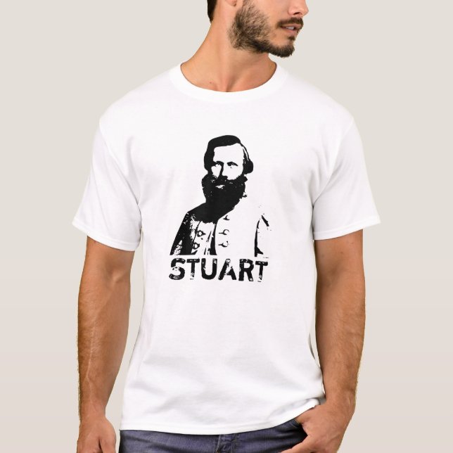 J.E.B. Stuart -- Svartvitt Tee (Framsida)