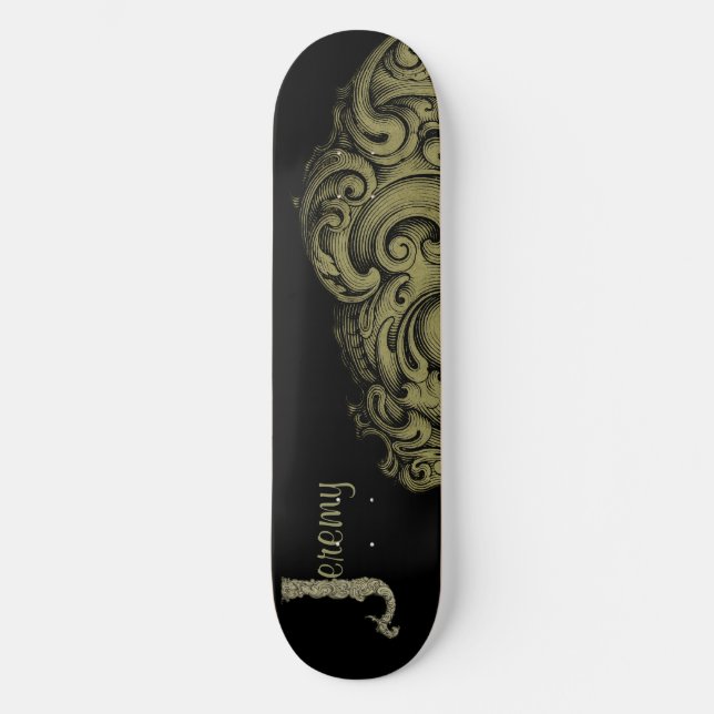 J - Falck Alphabet (Golden) Skateboard Bräda 20 Cm (Framsida)