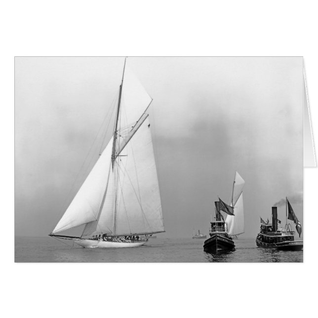 J-Fartyg och bogserbåtar Hälsningskort (Framsidan Horizontal)