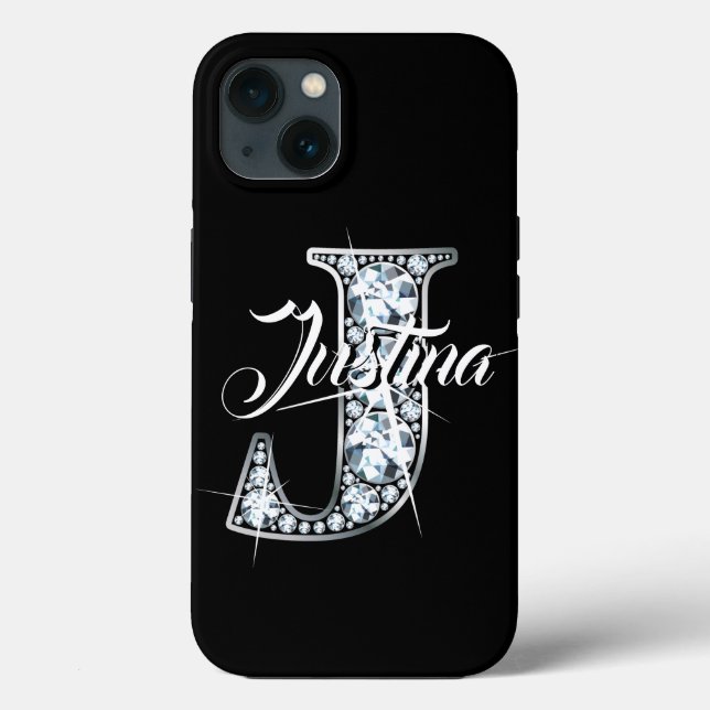 J Faux Diamond Bling Monogram (Baksida)