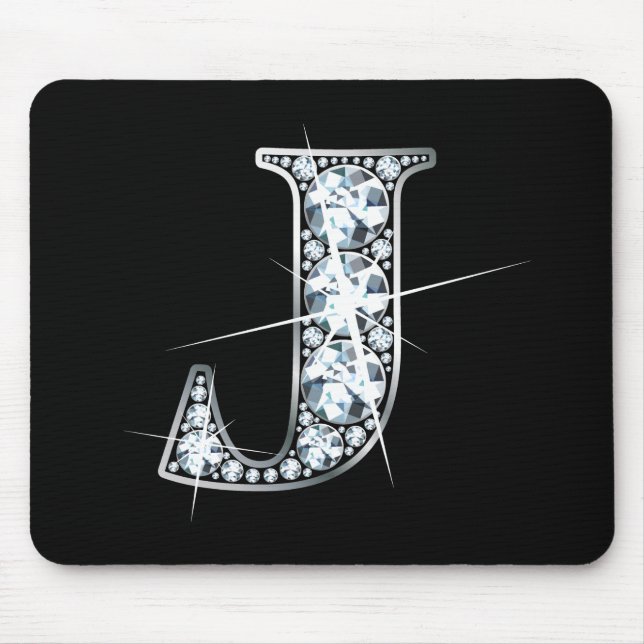 ’J’ Faux-’Diamond Bling’ Mousepad Musmatta (Framsidan)