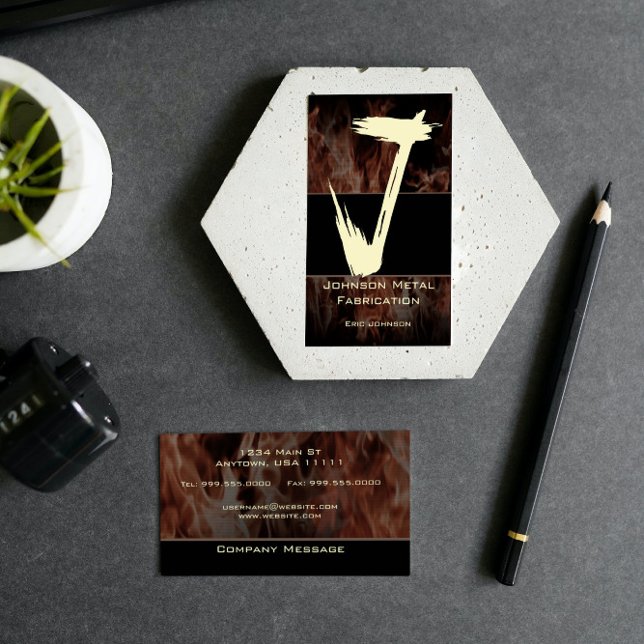 J Flame Monogram Affärskort Visitkort (J Flame Monogram Business Card)