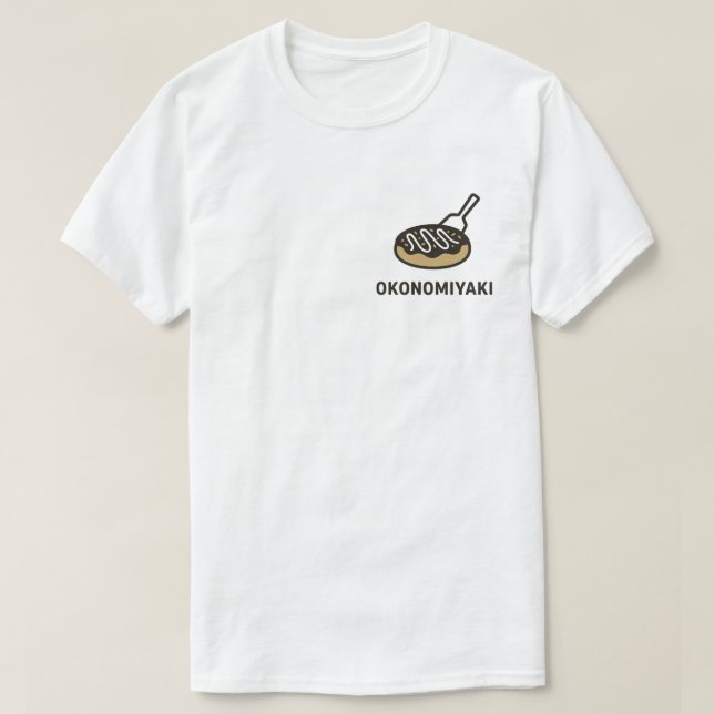 j.food Cute Okonomiyaki Illustration T Shirt (Design framsida)