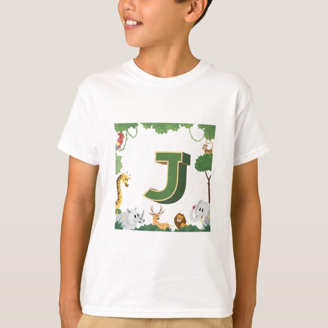 J för djungel t shirt (Framsida)
