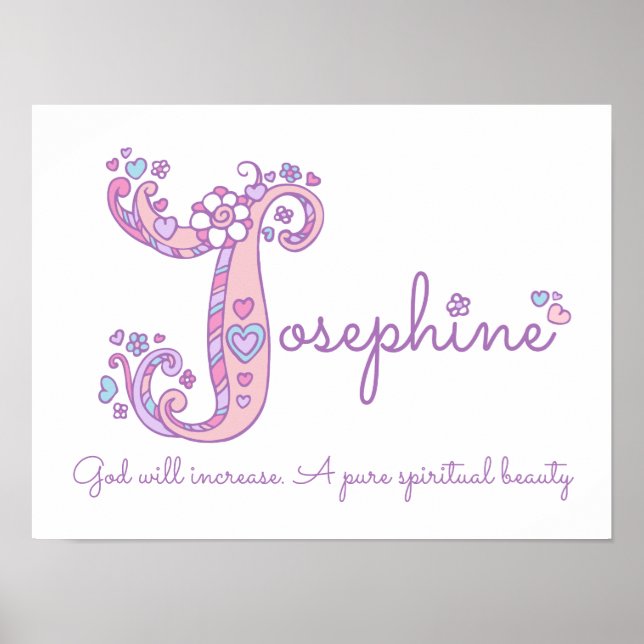 J för Josephine initial klotter konstnamn betydels Poster (Framsidan)