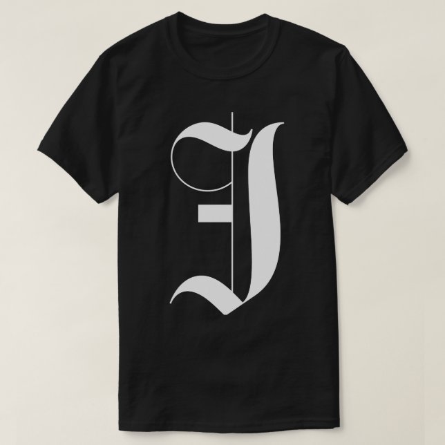 J Gothic brev T Shirt (Design framsida)