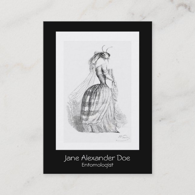 J. Grandville Entomolog Affärskort Visitkort (Framsida)