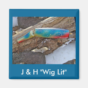 J & H "WIG LIT"-Vintage Saltwater Lure Items Magnet