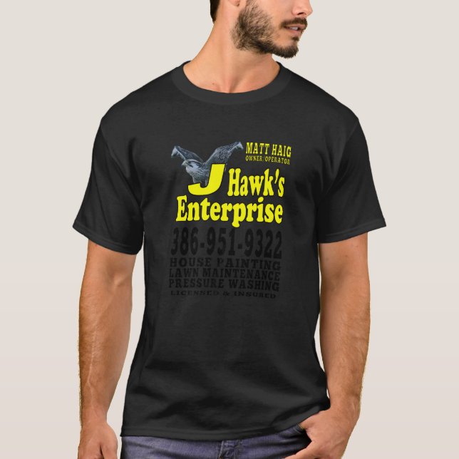 J Hawk Lawn Care Premium T Shirt (Framsida)