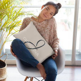 J Initial Personlig Namn Neutralt Taupe Tan Prydnadskudde