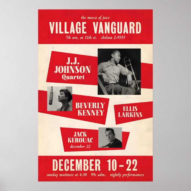 J.J. Johnson - Beverly Kenney - Jack Kerouac jazz Poster (Framsidan)