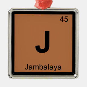 J - Jambalayakemikalien Periodic Bord Symbol Julgransprydnad Metall