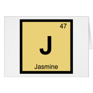 J - Jasmin Kemi Periodiska Systemet Symbol Hälsningskort