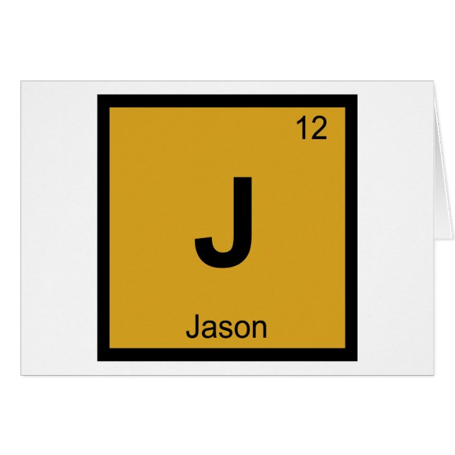 J - Jason Argonauterna Kemins Periodiska System Gr Hälsningskort (Framsidan Horizontal)