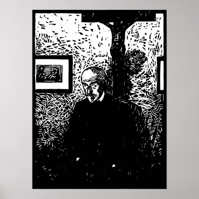 J.-K. Huysmans Woodcut Poster (Framsidan)