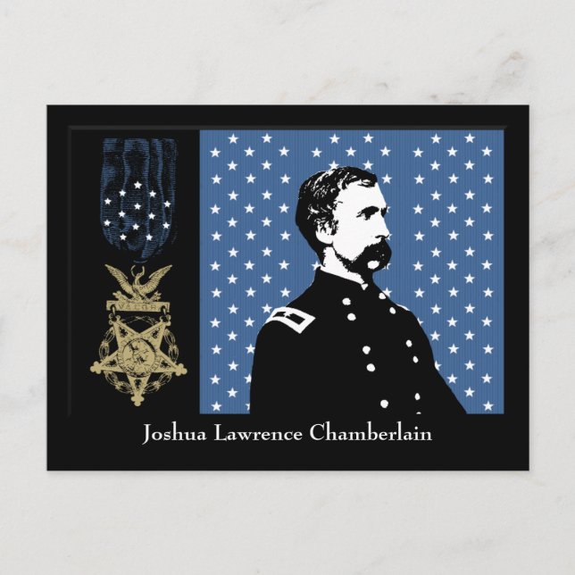 J.L. Chamberlain och hedersmedaljen Vykort (Framsida)