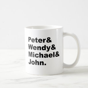 J.M. Barries Peter Pan Peter Wendy Michael John Kaffemugg