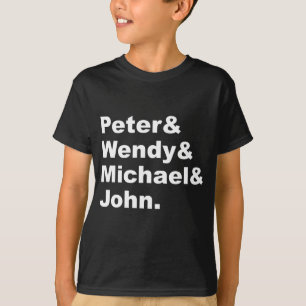 J.M. Barries Peter Pan Peter Wendy Michael John Tee Shirt
