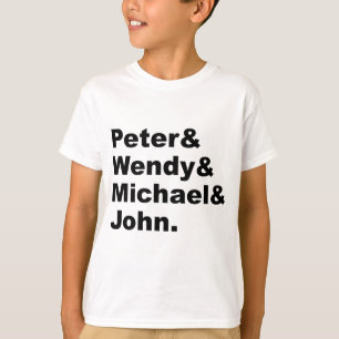 J.M. Barries Peter Pan Peter Wendy Michael John Tee Shirt