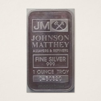 J.M. C430320 Solid One Ounce Silver Pub Visitkort