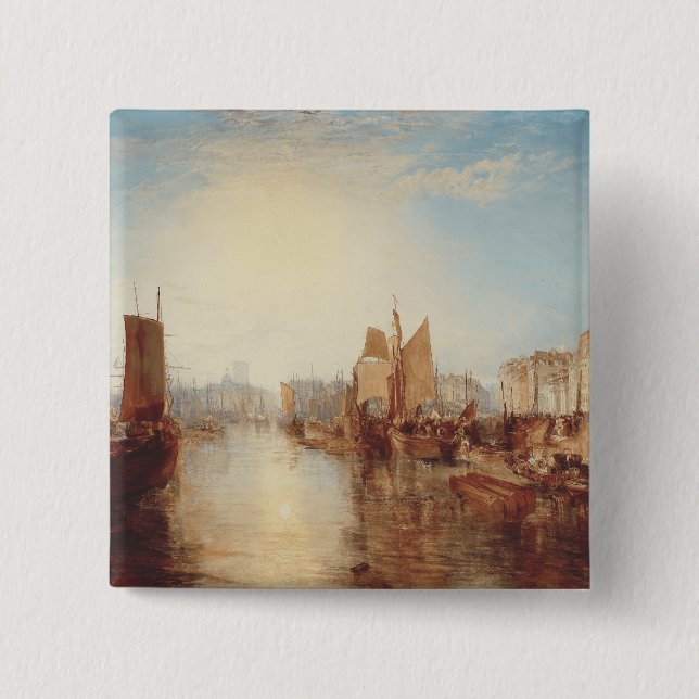 J.M.W. Turner: Dieppes hamn Romantisk finkonst Knapp (Framsida)